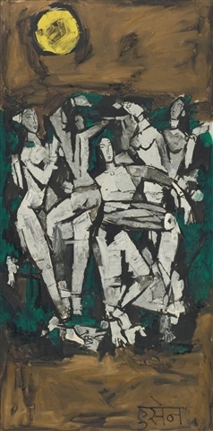 Dancers under the Full Moon - Abstract Paintings of M.F. Husain
